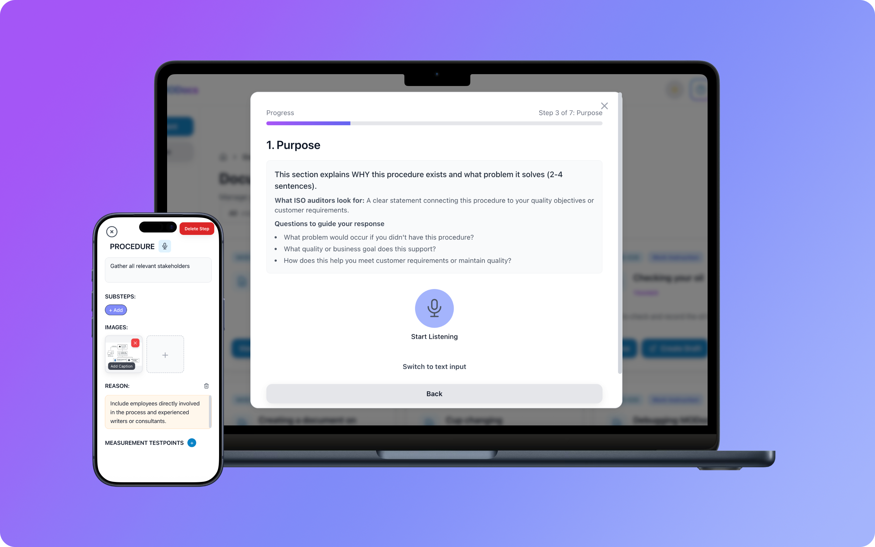 MODocs AI - document creation interface